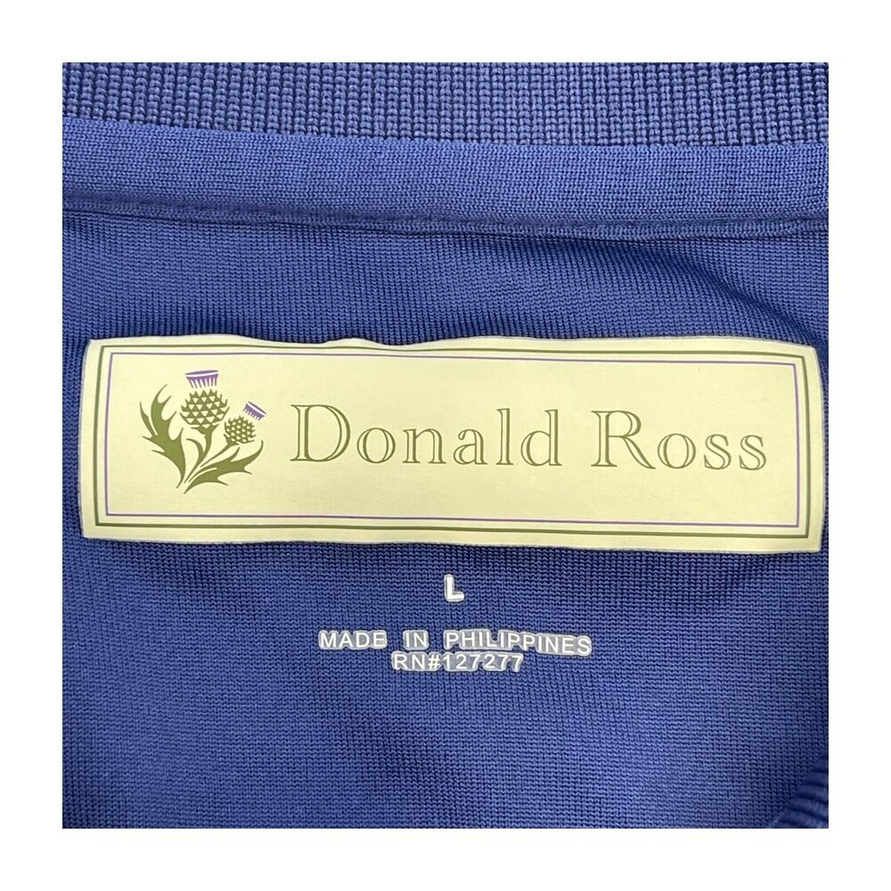 Donald Ross Polo Shirt Men's Large Navy Blue 100% Polyester Golf Performance - Picture 2 of 8